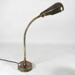 A brass desk lamp