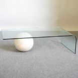 A Neptune glass coffee table