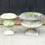 Two marble garden urns