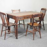 A 19th century table and chairs