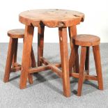 A table and stools