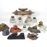 A collection of inkwells