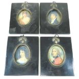 Four miniature portraits