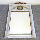 A 20th century painted pier mirror