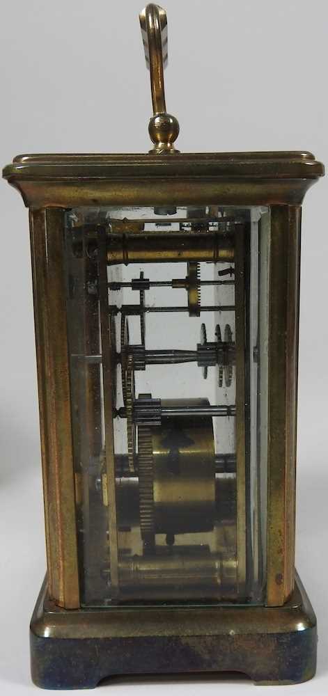 An early 20th century French brass carriage clock - Image 4 of 7