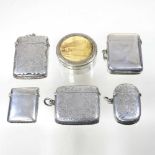Five silver vesta cases