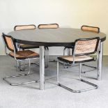 A set of five 1970's Cesca tubular chrome cantilever chairs