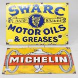 Two vintage style painted metal motor signs