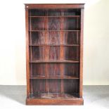 An oak open bookcase