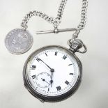 A silver cased pocket watch