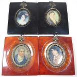 A pair of reproduction miniature portraits