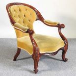 A Victorian mahogany armchair