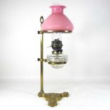 A 19th century brass student's lamp