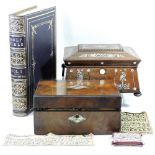 A 19th century rosewood and mother of pearl inlaid sewing box