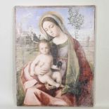 Continental school, 20th century, Madonna and child, composition panel