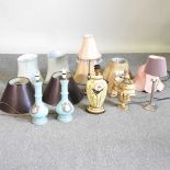 A collection of table lamps