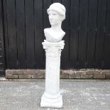 A cast stone garden statue