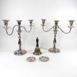 A pair of silver plated candelabra