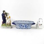 A modern Staffordshire figure group and other china