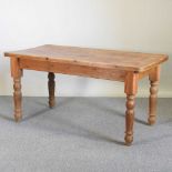 A pine dining table