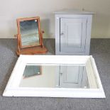 Two mirrors and a painted corner cabinet