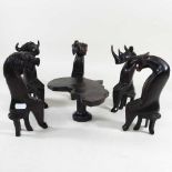 An African miniature table and chairs