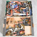 Two boxes of metal clamps