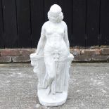 A cast stone garden statue