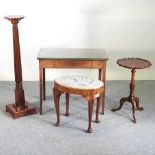 A 19th century side table and occasional tables