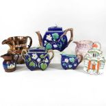 A 19th century majolica tea set