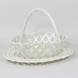 An 18th century Wedgwood creamware chestnut basket