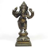 An Indian bronze figure of Ganesh