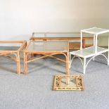 A collection of bamboo occasional tables