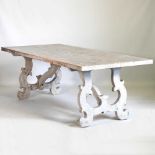 A painted refectory dining table