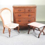 A Victorian mahogany chest and two chairs