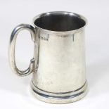 An early 20th century silver pint mug
