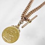 A Victorian double sovereign on chain