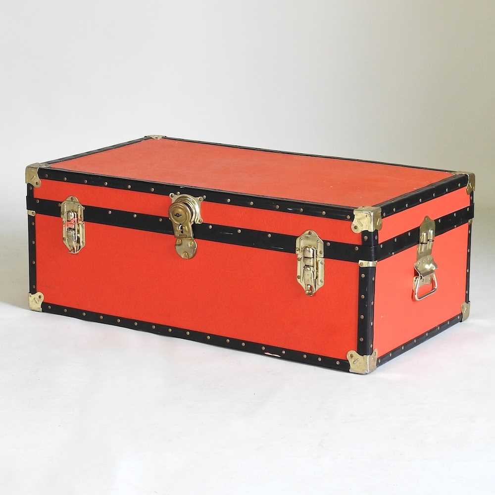 A metal bound trunk