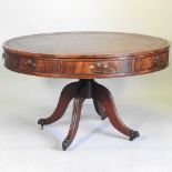 A Regency mahogany drum table