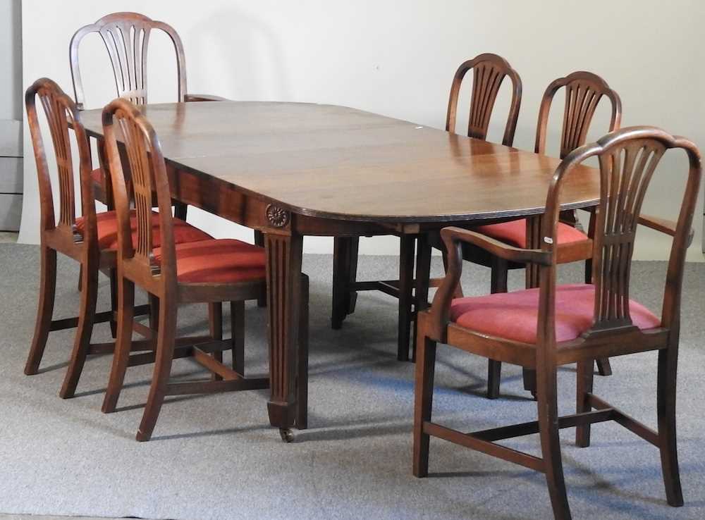 An Edwardian dining table and chairs - Image 2 of 5