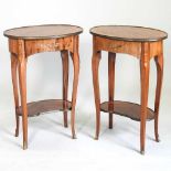 A pair of French parquetry side tables