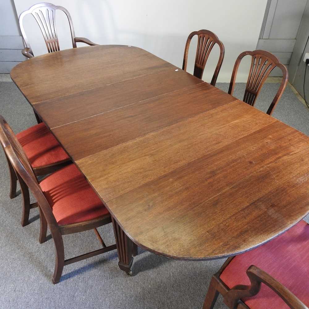 An Edwardian dining table and chairs - Image 3 of 5