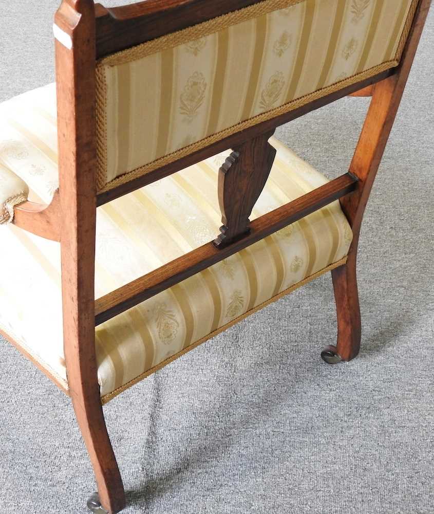 An Edwardian inlaid armchair - Image 4 of 5