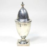 An Edwardian silver sugar caster