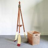 A coat stand and basket