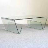 A glass coffee table