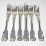A collection of George IV silver forks