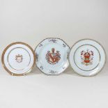 An 18th century Chinese porcelain armorial plate,