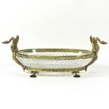 An early 20th century gilt and hobnail cut glass bowl