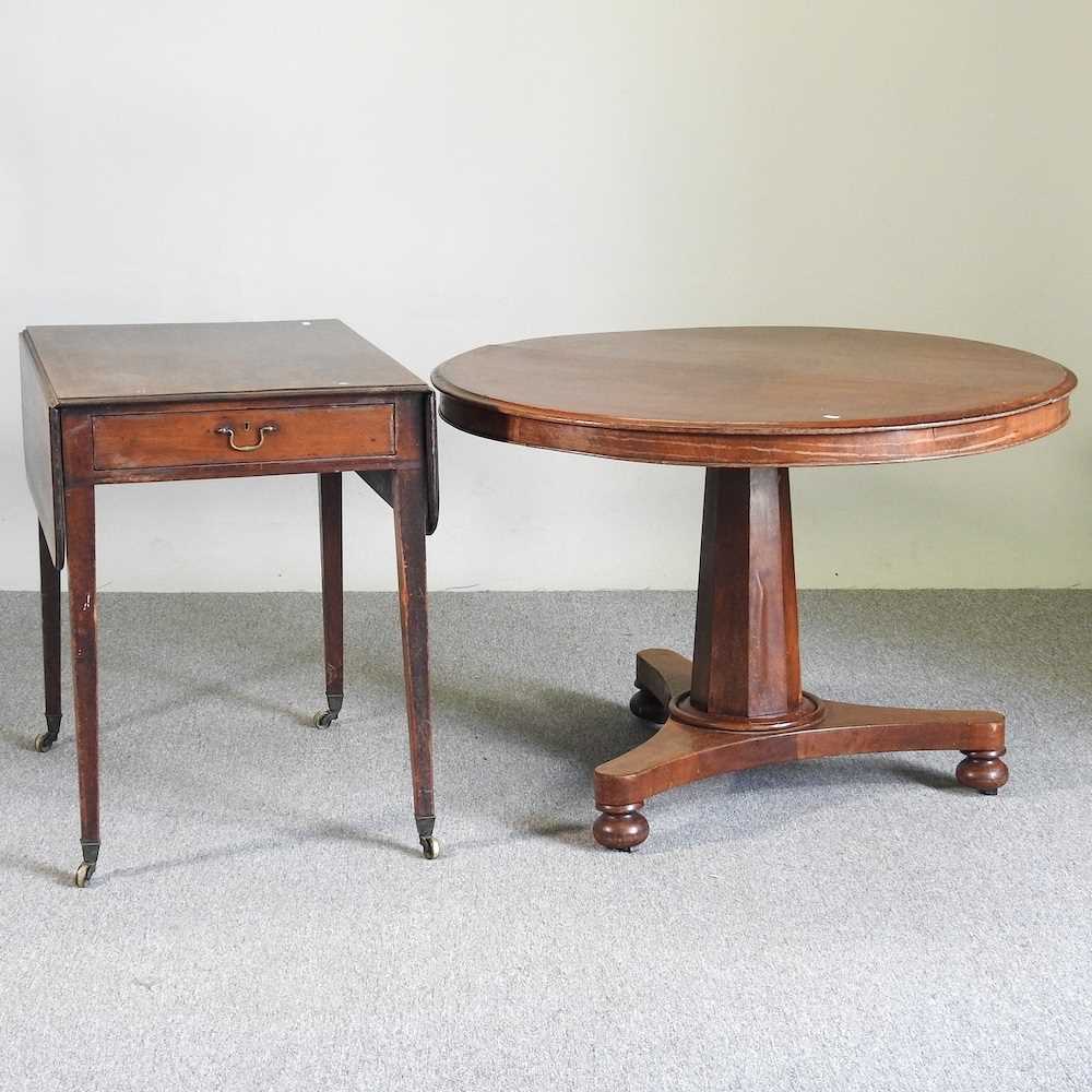 A Victorian table and a pembroke table